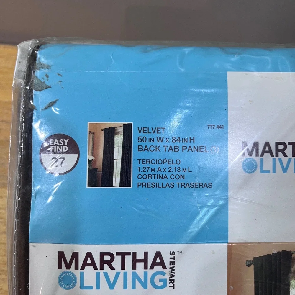Martha Stewart Living Velvet Back Tab Curtain Panels 50x84 Tilled Soil Brown 2pk